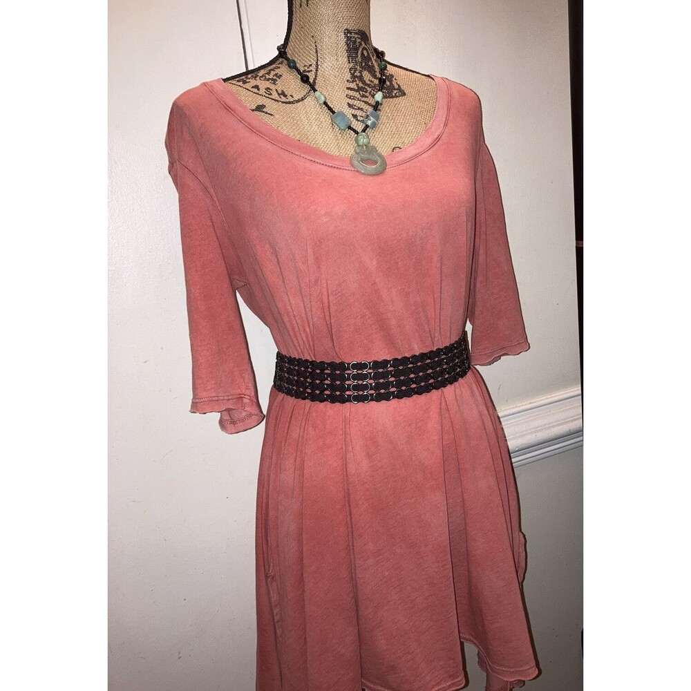 RARE Free People BOHO Top Tunic Womens Large Vintage Tie Dye Juniors Distressed